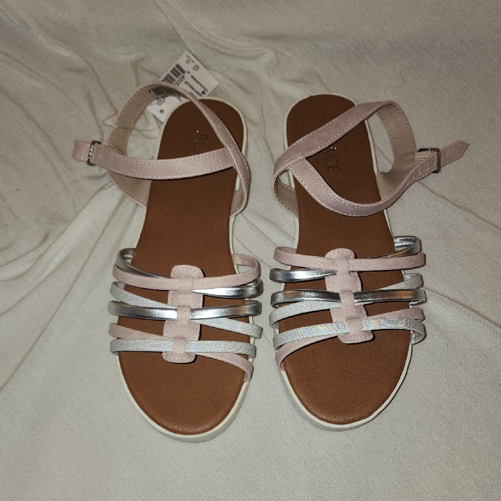 NwT GIRLS Size 4  Pink and Silver Kids Sandals